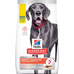 Nourriture sèche pour chiens de grandes races HILL'S SCIENCE DIET « Perfect Digestion »  Santé digestive. Saveur poulet, riz & avoine. Choix de formats.