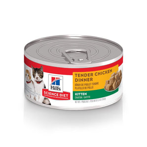 Nourriture humide en conserve pour chatons HILL'S SCIENCE DIET - Dîner de poulet tendre. 156 g.