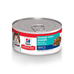 Nourriture humide en conserve pour chats seniors 7+ HILL'S SCIENCE DIET - Dîner de thon tendre. 156 g.