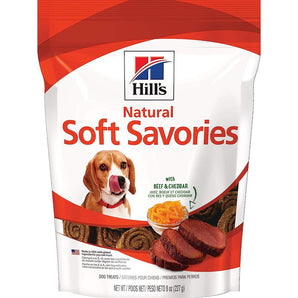 Gâteries pour chiens HILL'S SCIENCE DIET « Natural Soft Savories ». Saveur de boeuf et cheddar Sachets de 227 g.
