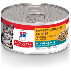 Nourriture humide en conserve pour chats d'intérieur HILL'S SCIENCE DIET - Entrée de poulet. 156 g.