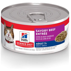 Nourriture humide en conserve pour chats seniors 7+ HILL'S SCIENCE DIET - Entrée de boeuf. 156 g.