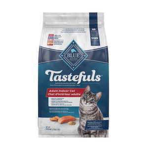 Nourriture sèche pour chats d'intérieur adultes BLUE BUFFALO TASTEFULS. Saveur de saumon. Choix de formats.