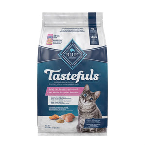 Nourriture sèche pour chats adultes BLUE BUFFALO TASTEFULS. Formule Estomac sensible. Saveur de poulet. Choix de formats.