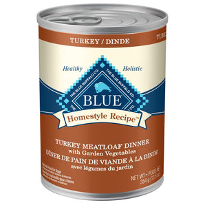 Nourriture humide pour chiens adultes BLUE HOMESTYLE RECIPE. Dîner de pain de viande à la dinde. 354 g.