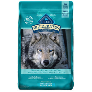Nourriture sèche pour chiens adultes de grandes races BLUE BUFFALO WILDERNESS. Saveur de saumon. 10.89 kg.