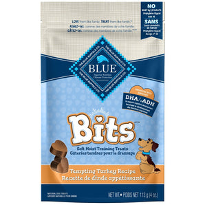 Gâteries semi-humides pour chiens BLUE BUFFALO BITS. Bouchées à saveur de dinde. 113 g. Choix de quantités.
