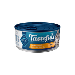 Nourriture humide pour chats adultes BLUE BUFFALO TASTEFULS - Entrée de pâté de poulet et dinde. 156 g.