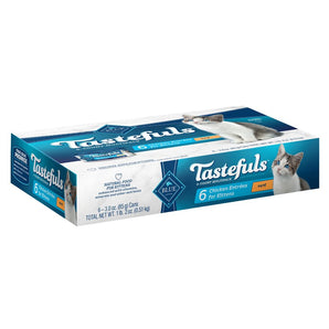 Nourriture humide pour chatons BLUE BUFFALO TASTEFULS - Entrée de pâté de poulet. Paquet de 6 unités (6 x 85 g.)