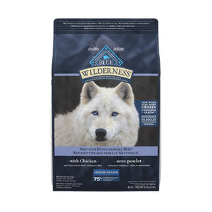 Nourriture sèche pour chiens âgés BLUE BUFFALO WILDERNESS avec céréales. Saveur de poulet. 10.89 kg.