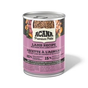 Pâté pour chiens ACANA PREMIUM. Recette à l'agneau. 363 g. Choix de quantités.
