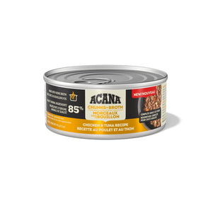 Nourriture humide pour chats ACANA - Morceaux dans le bouillon. Recette de poulet et thon. 155 g = Choix de quantités