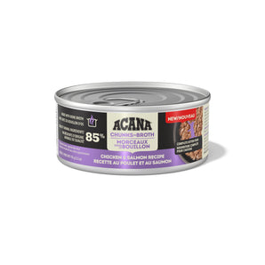 Nourriture humide pour chatons ACANA - Morceaux dans le bouillon. Recette de poulet et saumon. 155 g Choix de quantités