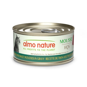 Nourriture humide pour chats ALMO NATURE HQS - MOUSSE, Recette de thon avec patates douces en sauce - Choix de quantités