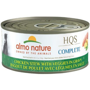 Nourriture humide pour chiens ALMO NATURE HQS COMPLETE - Recette de ragoût de poulet avec légumes en sauce - 156g - Choix de quantités