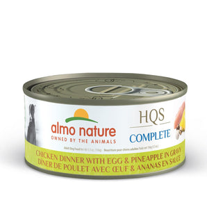 Nourriture humide pour chiens ALMO NATURE HQS COMPLETE - Recette de ragoût de poulet avec oeufs et ananas en sauce - 156g - Choix de quantités