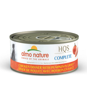 Nourriture humide pour chiens ALMO NATURE HQS COMPLETE - Recette de ragoût de poulet avec potiron en sauce - 156g - Choix de quantités