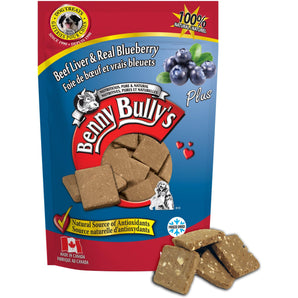 Gâteries pour chiens BENNY BULLY'S PLUS - Recette de Foie de boeuf avec bleuets - 58 g. Choix de quantités.