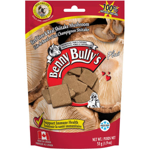 Gâteries pour chiens BENNY BULLY'S PLUS - Recette de Foie de boeuf avec champignons Shiitake - 58 g. Choix de quantités.