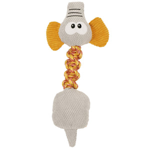 Jouet en peluche avec corde pour chiens BÜD'Z - Éléphant gris poussière - 48 cm.