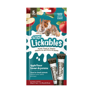 Gâteries Lickables Living World pour petits animaux (rongeurs) - Saveur de pomme - 5 tubes de 10 g. Choix de quantités.