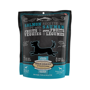 Gâteries pour chiens OBT sans grains. Biscuits Saumon, Fruits Et Légumes. 454 g.