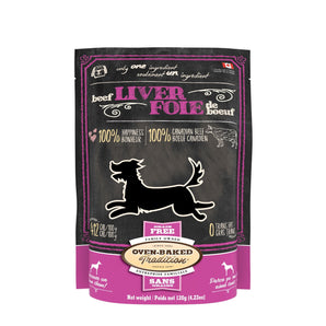 Gâteries pour chiens OBT Foie de boeuf déshydraté. 120 g.