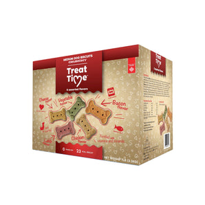 Gâteries pour chiens OBT Treat Time. Biscuits assortis moyens. Choix de formats.