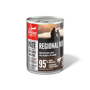 Nourriture humide pour chiens ORIJEN - Pâté recette "Regional Red" avec foie. 363 g. Choix de quantités.