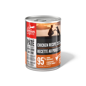 Nourriture humide pour chiens ORIJEN - Pâté recette Poulet avec foie. 363 g. Choix de quantités.