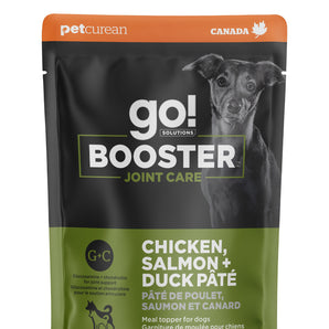 Nourriture humide pour chiens PETCUREAN GO! BOOSTER Formule Soins des articulations - Recette de poulet, saumon et canard. 79 g. Choix de quantités.