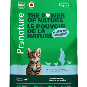 Nourriture sèche pour chatons Pronature Original. Recette de poulet. Choix de formats