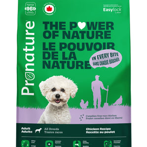 Nourriture sèche pour chiens adultes Pronature Original. Recette de poulet avec avoine. Choix de format.