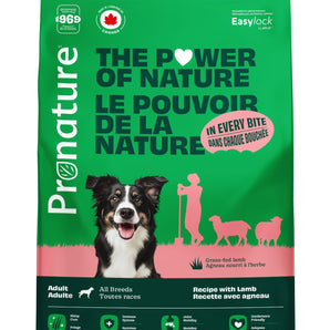 Nourriture sèche pour chiens adultes Pronature Original. Recette d'agneau. Choix de format.
