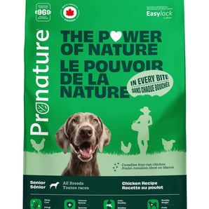Nourriture sèche pour chiens séniors Pronature Original. Recette de poulet avec avoine. 11.3 kg
