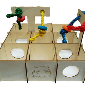 Jouet ZOO-MAX pour rongeurs - LABYRINTHE EN BOIS "2T" - 10x10x3 po.