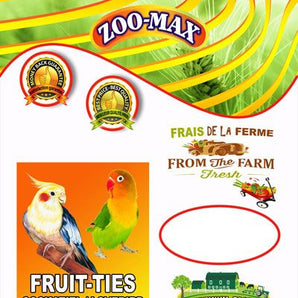 Nourriture pour oiseaux Cockatiels ZOO-MAX Fruit-ties FT001. 250 g.