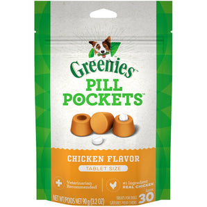 Greenies “Pill Pockets” Chicken Flavor Capsules for Dogs. Choice of formats