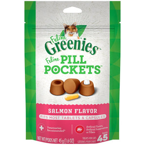 Capsules pour chats Greenies « Pill Pockets » Saveur de saumon. Format: 45g.
