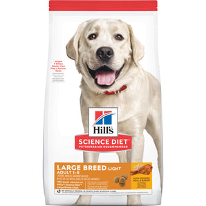 Nourriture sèche pour chiens adultes de grandes races Science Diet de Hill’s. Formule légère.