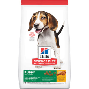 Hill's Science Diet dry puppy food. Chicken meal. Choice of formats.