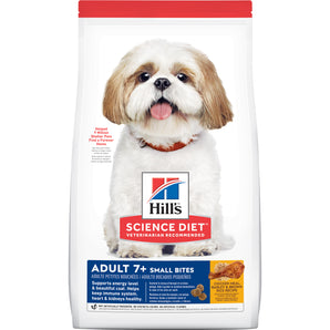 Hill's Science Diet senior dry dog ​​food. Small bites. Choice of formats.