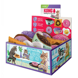 Bulk toys for cats. KONG's Scrattles Café with catnip. 12 pieces per box.
