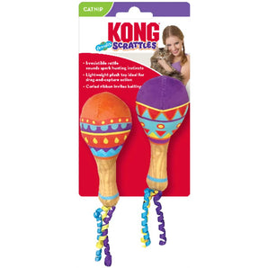 Toy for cats. KONG Scrattles Accoustic Maracas. Pack of 2.