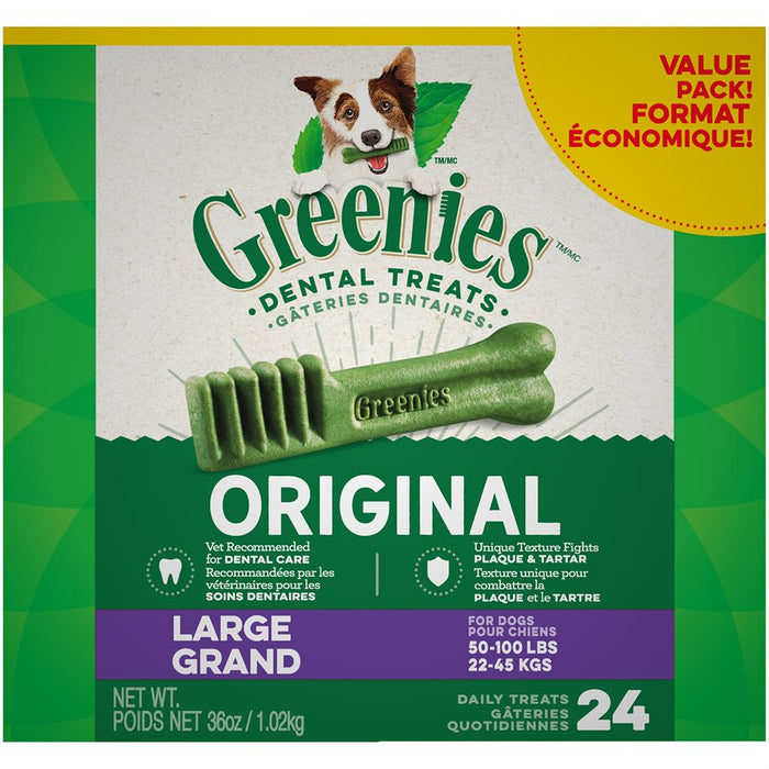 Gâteries dentaires pour chiens de grande taille Greenies Original Treat-Pak™.Choix de formats.