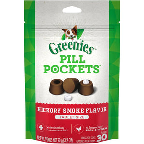Capsules pour chiens Greenies « Pill Pockets » Saveur de fumée de noyer. Choix de formats