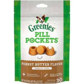 Greenies “Pill Pockets” Dog Capsules Peanut Butter Smoke Flavor. Choice of formats