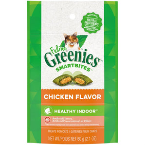 Greenies Smartbites Healthy Indoor Cat Treats. Chicken Flavor. Format: 60g.