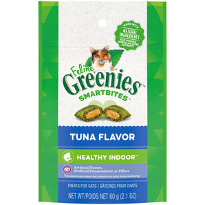 Greenies Smartbites Healthy Indoor Cat Treats. Tuna flavor. Format: 60g.