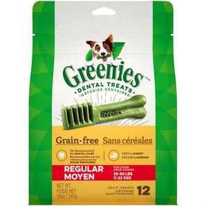 Greenies Grain Free Treat Pak™ Teenie treats for medium dogs. Choice of formats.